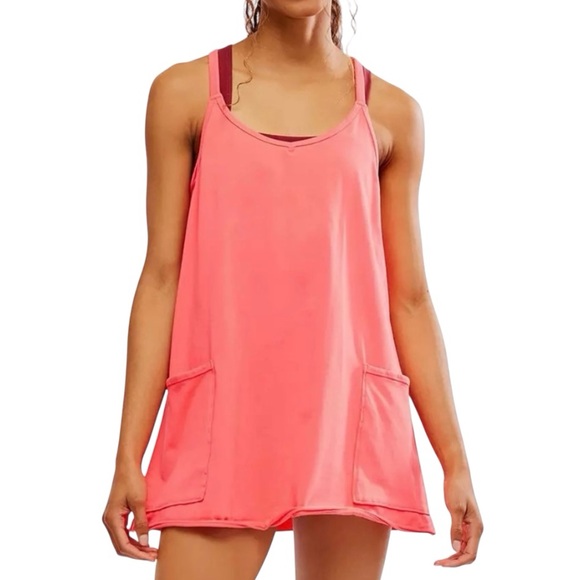 Free People FP Movement Hot Shot Mini Dress in Electric Sunset NWOT Size Medium - Picture 4 of 10